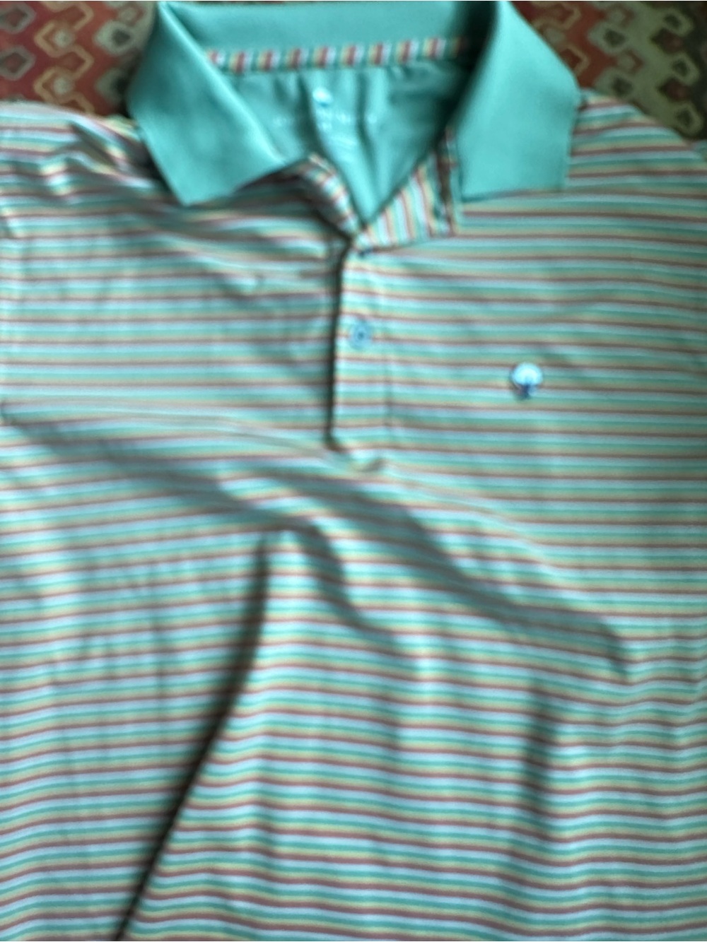 The Southern Shirt Company Aqua & White Striped Polo